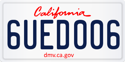 CA license plate 6UED006
