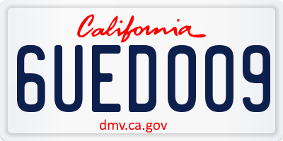 CA license plate 6UED009