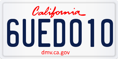 CA license plate 6UED010