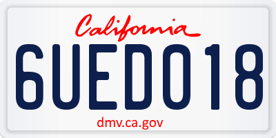 CA license plate 6UED018