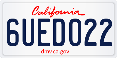 CA license plate 6UED022