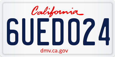 CA license plate 6UED024