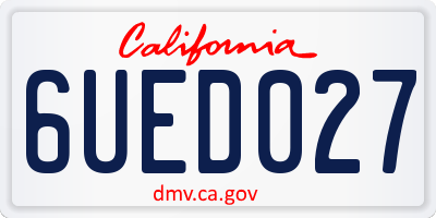 CA license plate 6UED027
