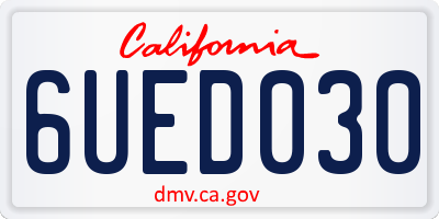 CA license plate 6UED030