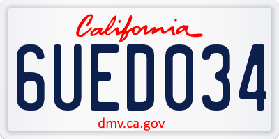CA license plate 6UED034