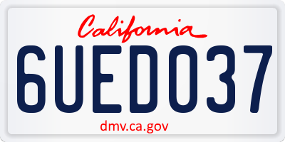 CA license plate 6UED037