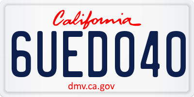 CA license plate 6UED040
