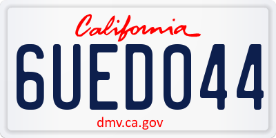 CA license plate 6UED044