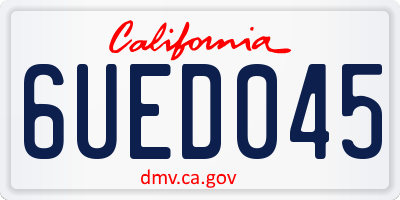 CA license plate 6UED045