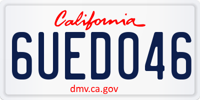 CA license plate 6UED046