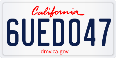CA license plate 6UED047