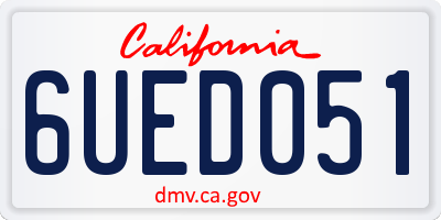 CA license plate 6UED051