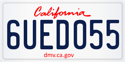 CA license plate 6UED055