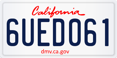 CA license plate 6UED061
