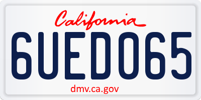 CA license plate 6UED065