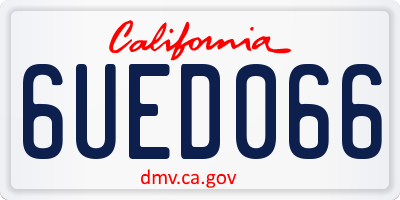 CA license plate 6UED066