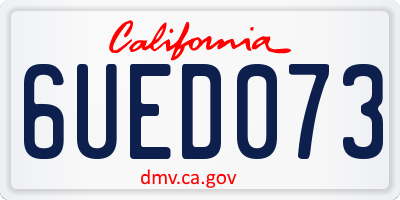 CA license plate 6UED073