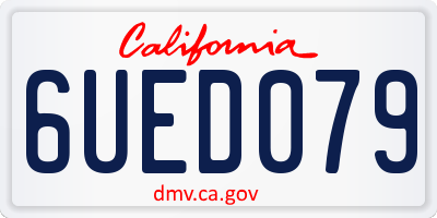 CA license plate 6UED079