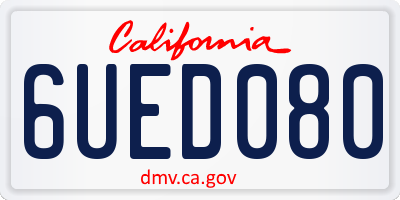 CA license plate 6UED080