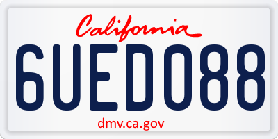 CA license plate 6UED088