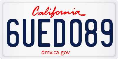 CA license plate 6UED089