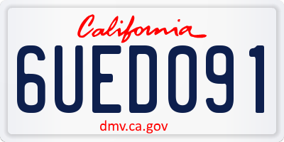 CA license plate 6UED091