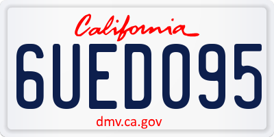 CA license plate 6UED095