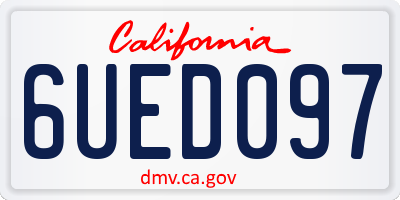 CA license plate 6UED097