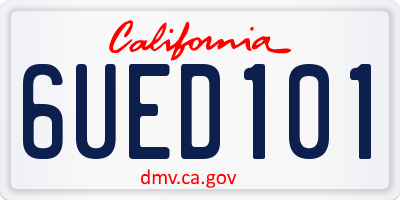 CA license plate 6UED101