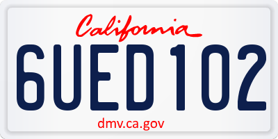 CA license plate 6UED102