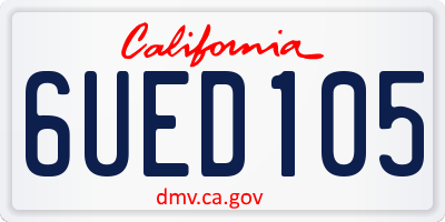 CA license plate 6UED105