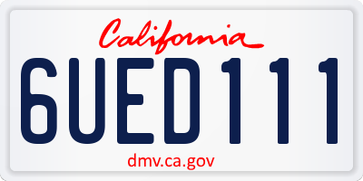 CA license plate 6UED111