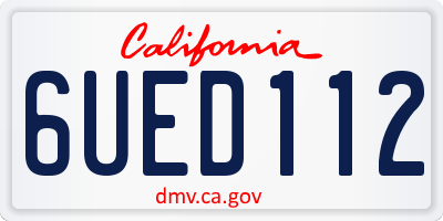 CA license plate 6UED112
