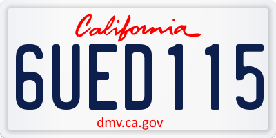 CA license plate 6UED115
