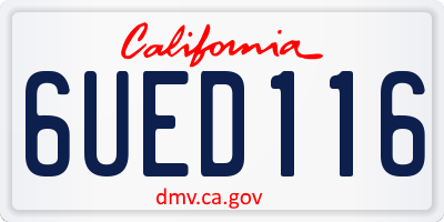 CA license plate 6UED116