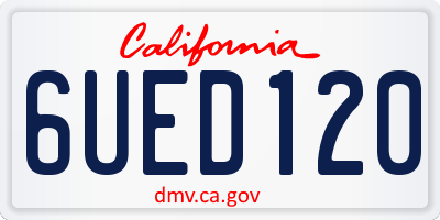 CA license plate 6UED120