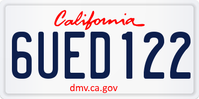 CA license plate 6UED122