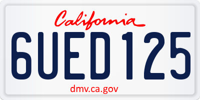 CA license plate 6UED125