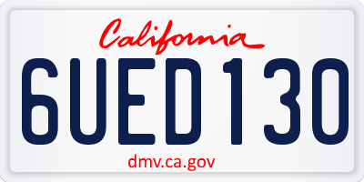CA license plate 6UED130