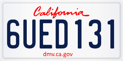CA license plate 6UED131