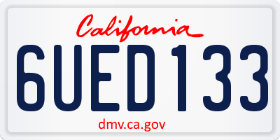 CA license plate 6UED133