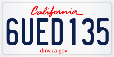 CA license plate 6UED135