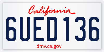 CA license plate 6UED136