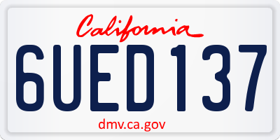 CA license plate 6UED137