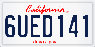 CA license plate 6UED141