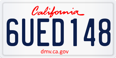 CA license plate 6UED148