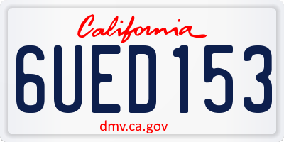 CA license plate 6UED153