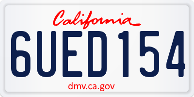 CA license plate 6UED154
