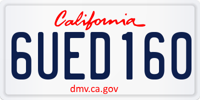 CA license plate 6UED160