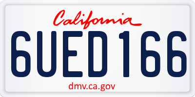 CA license plate 6UED166